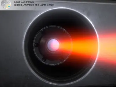 Laser Gun Module Low-poly 3D model