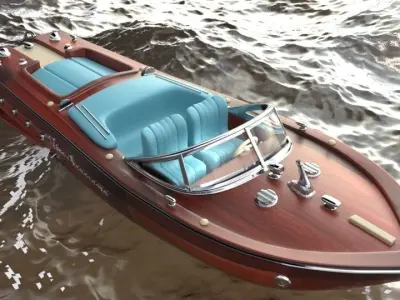 Printable Riva Aquarama - 3 Parts  3D print model