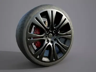 Low Poly Car Wheel Low-poly 3D model purchase