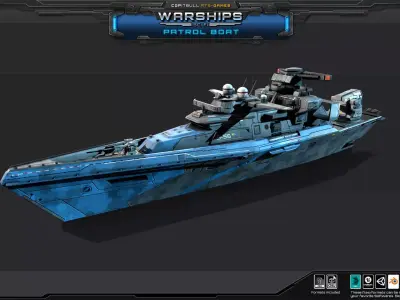 WARSHIPS - Patrol Boat  Low-poly 3D model