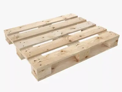 Wood Pallet Low-poly 3D model 4