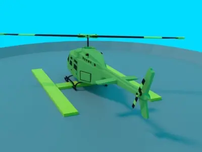 Low Poly Helicopter Low-poly 3D model purchase