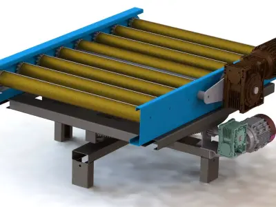 Rotating conveyor orientation 90 or 180 degrees 3D model