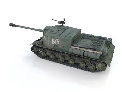 ISU-122S - 245 - Soviet Assault Gun 3D model
