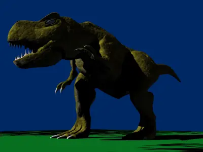 TRex model t-rex on grassy field Low-poly 3D model