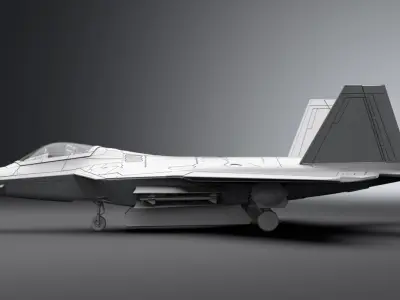 F-22 Raptor Jet Fighter -  3D Model Low-poly 3D model