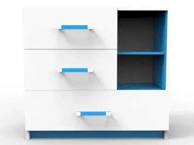 Modern Drawer Low-poly 3D model