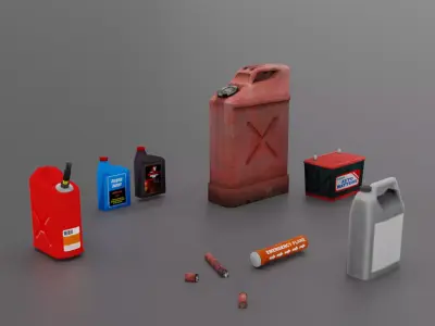 Car Service Props Part 2 Low-poly 3D model