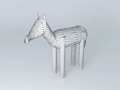 horse wooden Free 3D model