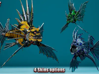Sci-Fi Piranha Low-poly 3D model