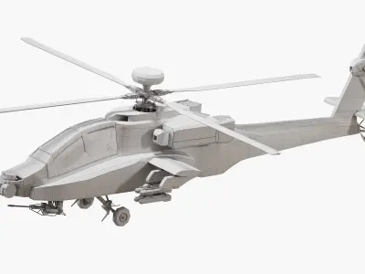 An 64 Apache helicopter Low-poly 3D model