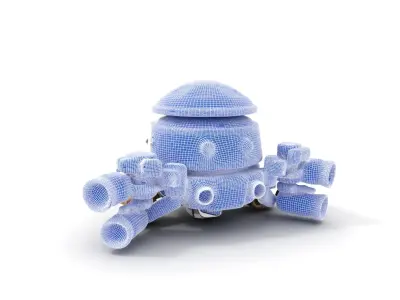 Futuristic Drone Model Pack with Advanced Detailing Low-poly 3D model