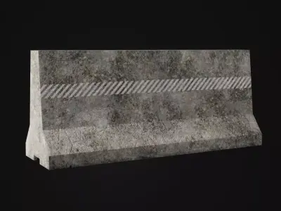 Collection of Low - Poly Concrete Barrier By Nikdox Low-poly 3D model