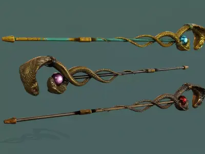 Magic Staff of Apophis Low-poly 3D model