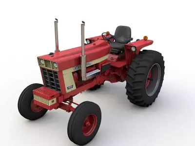 International Harvester 1468 Tractor 1972 3D model