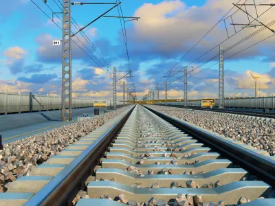 Railway track facilities 3D model