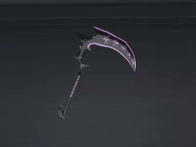 Sickle scythe Low-poly 3D model