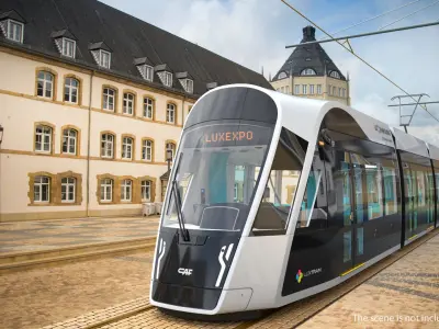 Urbos3 Luxembourg Tram Rigged 3D model
