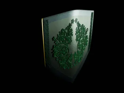 Unique Green Patterned Shield Low-poly 3D model