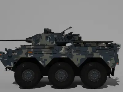 Japan Tank Type 87 RCV 3D Model Free low-poly 3D model