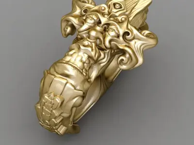 Antique Face Ring 3D print model
