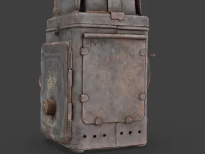 Railroad Hand Lamp Low-poly 3D model