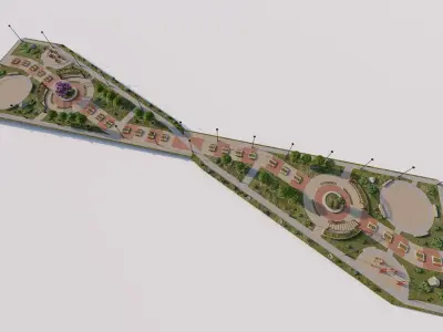 public park-Private Park Landscape 3D model 13
