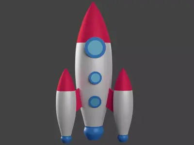 Cartoon Rocket Low-poly 3D model get