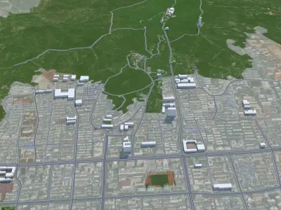 Huaibei Anhui China 35km Free low-poly 3D model