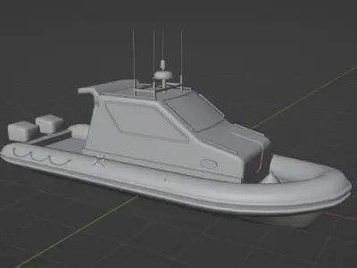 Coast Boat Low-poly 3D model