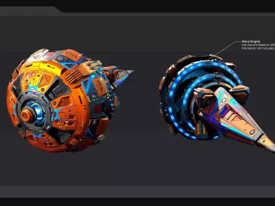 DRAKX - ALIEN Freighter DK5 Low-poly 3D model