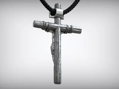 Jesus Christ Cross Christian Catholic Pendant 3D print model