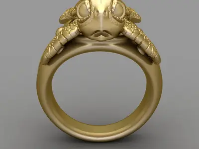 Antique Turtle Ring 3D print model