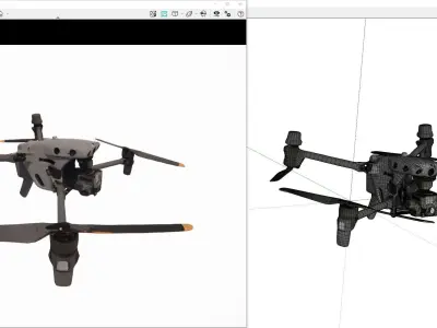 Unmanned Aerial Vehicle Low-poly 3D model