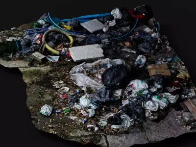 trash corner abandoned warehouse PBR photogrammetry Low-poly 3D model