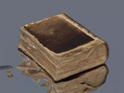 Old book Low-poly 3D model