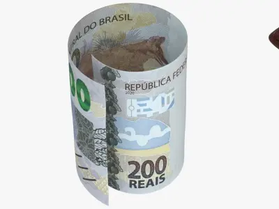 Brazil 200 Reais Wallet Money Purse 3D model