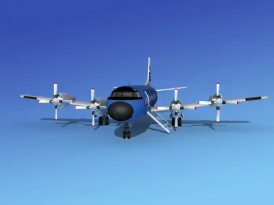 Lockheed L-188 Electra HP Braniff Intl 3 3D model