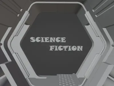 ANIMATED SCI FI CORRIDOR  Low-poly 3D model