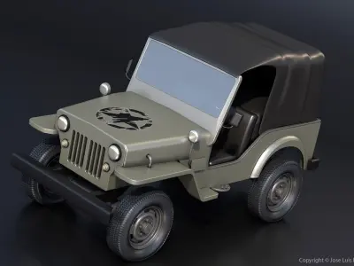 Military Jeep Low-poly 3D model from CGTrader