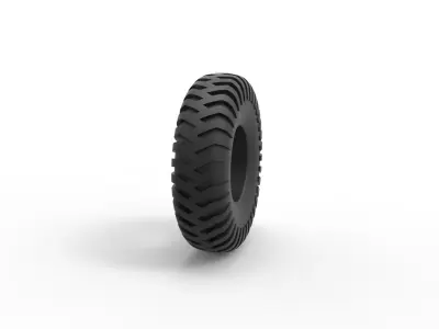 Military truck tire 12 Scale 1 to 25 3D print model