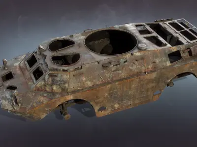 Soviet Military Vehicles Wrecked 3D Model Pack