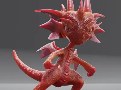 cute dragon Low-poly 3D model
