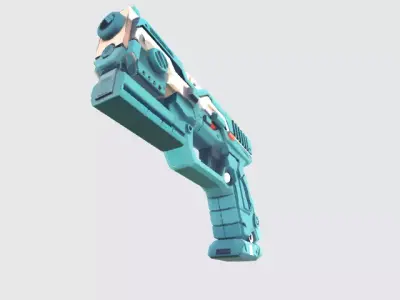 sci-fi pistol Low-poly 3D model shop