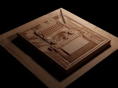 Typewriter CNC 3d Print High Relief Sand Casting 3D print model