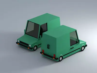 Cartoon Low Poly Cars Pack 3D model