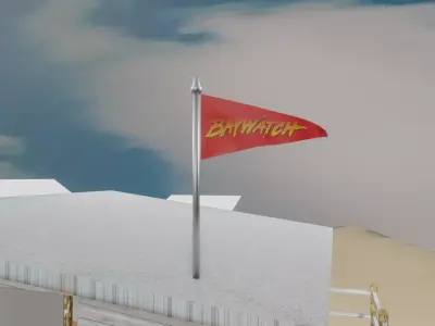 Baywatch Beach Hut Low-poly 3D model