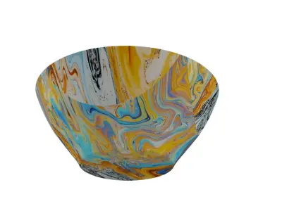 Bowl in yellow Pattren 3D model