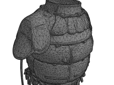 Japanese Samurai Torso Armor Low-poly 3D model