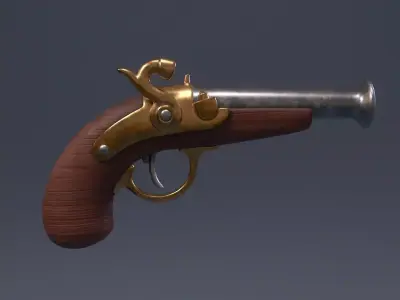 Pirate Pistol Low-poly 3D model purchase